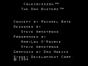 Dam Busters screenshot 3 for Colecovision